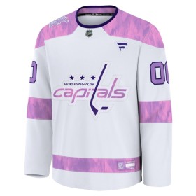Dresovi Washington Capitals 2024-25 Fanatics Hockey Fights Cancer Practice Custom Bijela - Muške